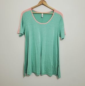 Lularoe Pink/Green Perfect T Large
